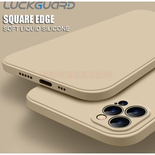 Luxury Square Liquid Silicone Case Original For iPhone 11 12 Pro mini 7 8 6 6S Plus XR X XS MAX Shockproof Case Soft Back Cover