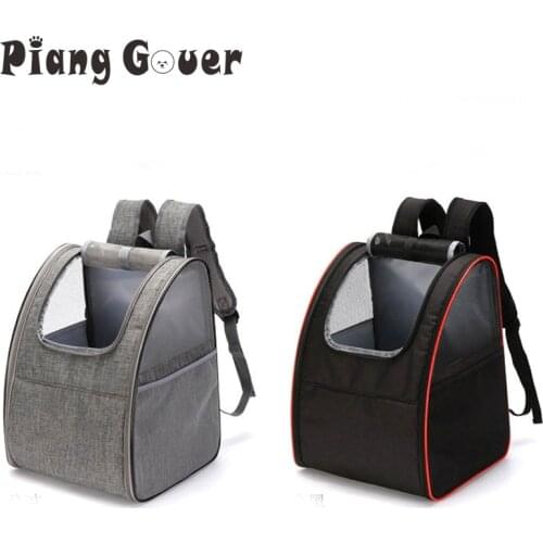 Black Dog Backpack Outdoor Pet Carrier Bag Breathable Foldable Pet Backpack For Travel Small Dog Bag