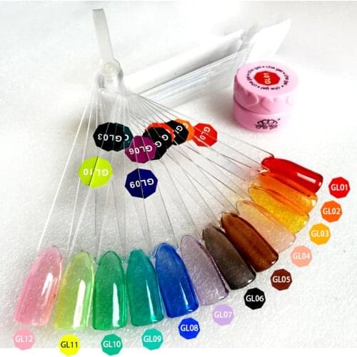 CHUNSHU Nail Art 12 Colors Translucent Amber Gel Polish Candy Color Neon Gemstone Gel Soak Off UV LED Painting Nail Gel Varnishs