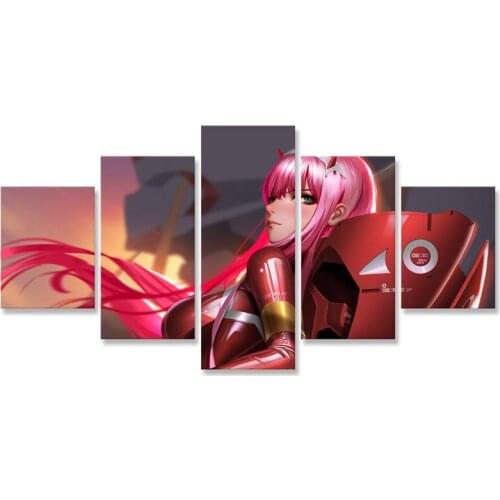 Darling in the FranXX Strelizia 02 Canvas Painting 5 Panel Home Decor Wall Poster Paintings on The Wall