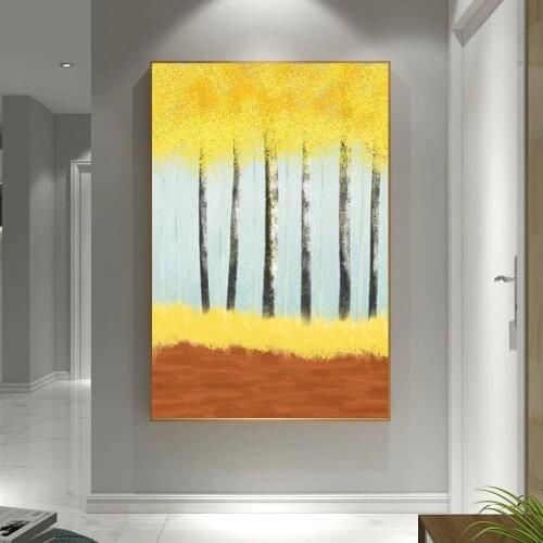 Decorative Painting Abstract Wheat Field Handmade Painting Bedroom Room Bedside Wall Hanging Painting Nordic Horizontal Version