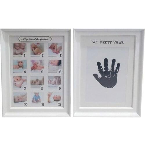 Children 12 Months Growth Hand And Foot Photo Frame Book-style Baby Age Photo Storage Box Children Room Decoration Photo Frame