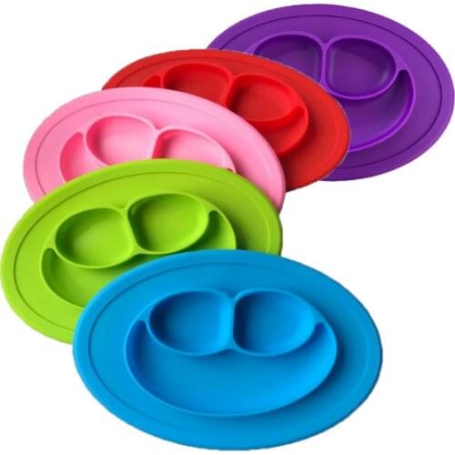 Food grade silicone baby tableware baby non-slip placemat childrens complementary food feeding plate kid bowl