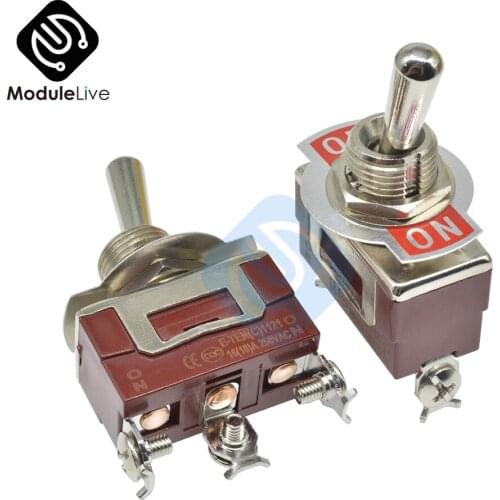 E-TEN(C)1121 12mm Toggle Switch S Double Throw SPDT ON-OFF 250/16A 1/4 Inch Mounting 29*14.6MM 2Positions 3Pins