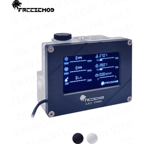 FREEZEMOD Water Cooler System Monitor LCD Flowmeter Temperature Electrical Detector Air Pressure PWM Speed For MOD Monitoring