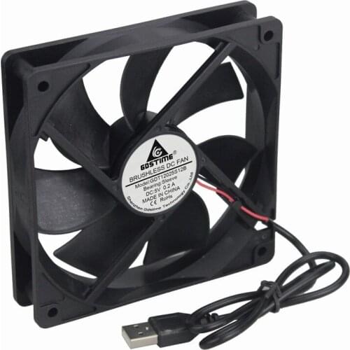 Gdstime 100 Pcs 5V USB Connector 120mm*120mm*25mm Mute PC Computer Cooler 12cm DC Motor Cooling Fan 120mm x 25mm 12025 0.2A