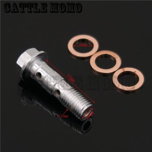 Motorcycle Brake Master Cylinder Banjo Bolt M10 x 1.25mm Double Diagonal Banjo Bolt For Honda BMW Yamaha Ducati Kawasaki Suzuki