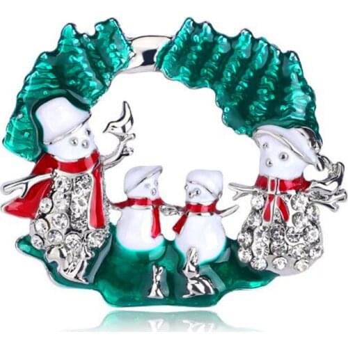 Europe and America hot sale high-end Christmas gift snowman drop oil cute brooch cartoon sweater brooch