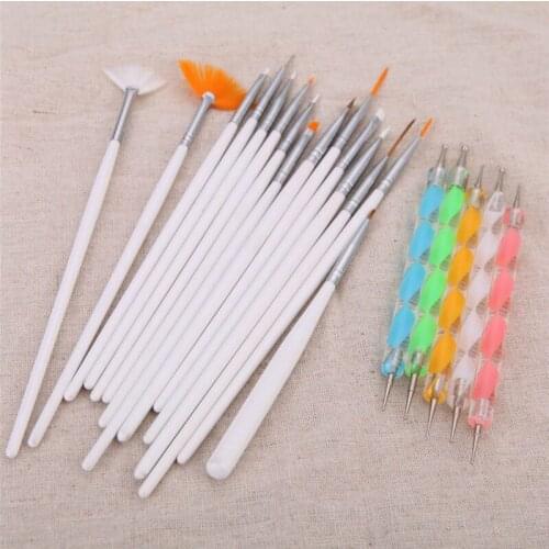 20 pcs/set Nail Tools Nail Brush Dotting Painting Drawing Pen Nail Art Brush Gel Polish Brushes Tools