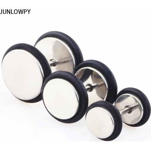 JUNLOWPY Fake Plug Taper 6/8/10mm Stahl Edelstah Ear Fake Tunnel Strass Cheater Taper Expander with O ring gauge ear body