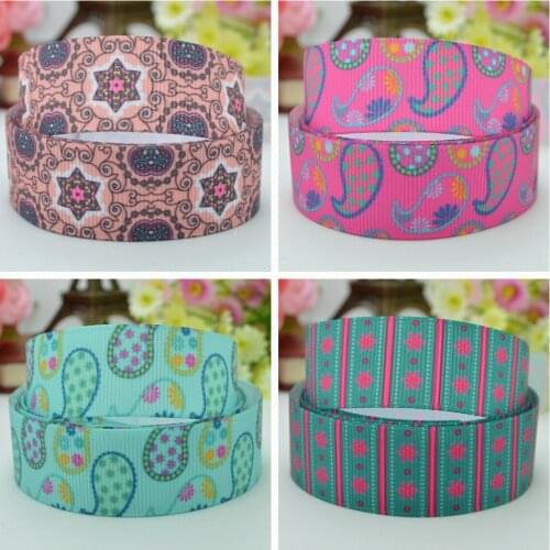 SUPWRF 16 22mm 38 50 75mm Flowers Printed grosgrain ribbon hair bow DIY hair accessories decoration 50 Yards B0929