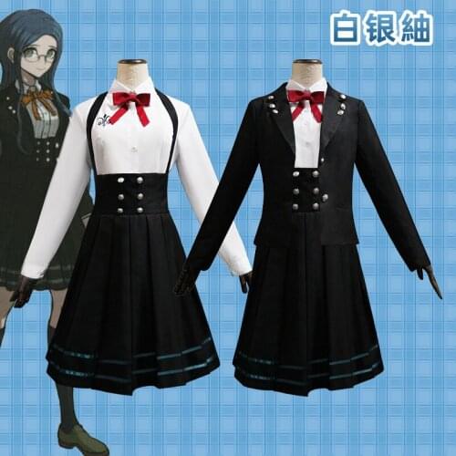 Anime Danganronpa V3 Shirogane Tsumugi Original Edition JK Uniform Cosplay Costume Women Halloween Party Suits with Wig Hair