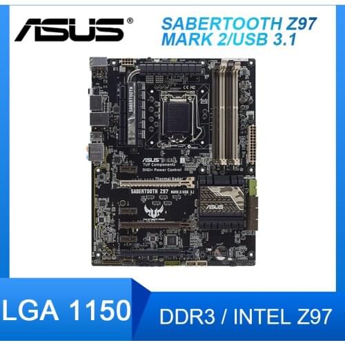 For Asus SABERTOOTH Z97 MARK 1 Desktop Motherboard Z97 Socket LGA 1150 i7 i5 i3 DDR3 32G SATA3 ATX mainboard