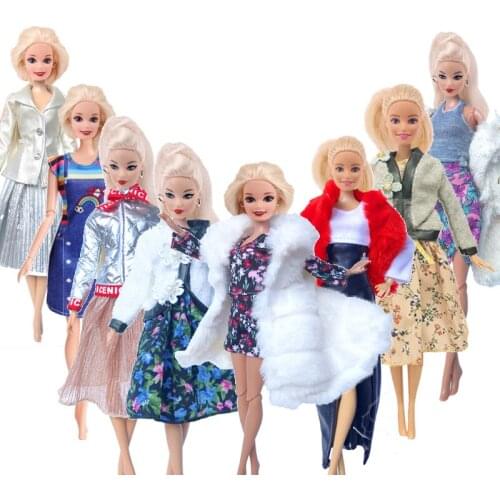Fashion Doll Dress Sets 8 Styles Clothes Sweater Casual Party Dress For Barbies Doll Best Gift Baby Toy