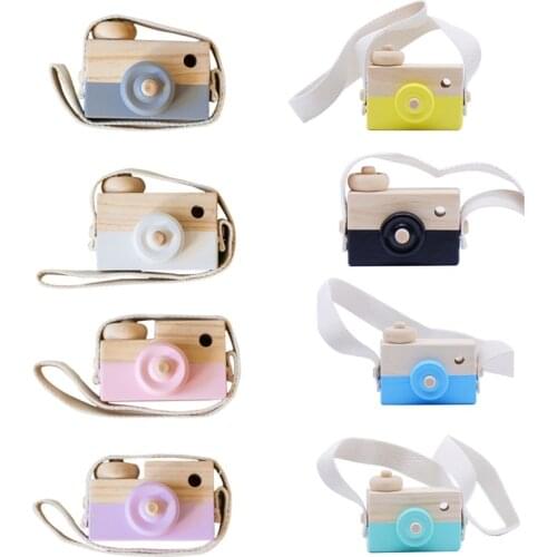 New Children Wooden Camera Toys Hanging Camera Photography Decoration Children Educational Toys for Birthday Christmas Gifts