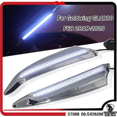 NEW GL 1800 BLACK And Chrome For HONDA GL1800 Gold Wing F6B 2018-UP 2019 2020 Front Lighted Vent Trim LED Turn Signal Kit