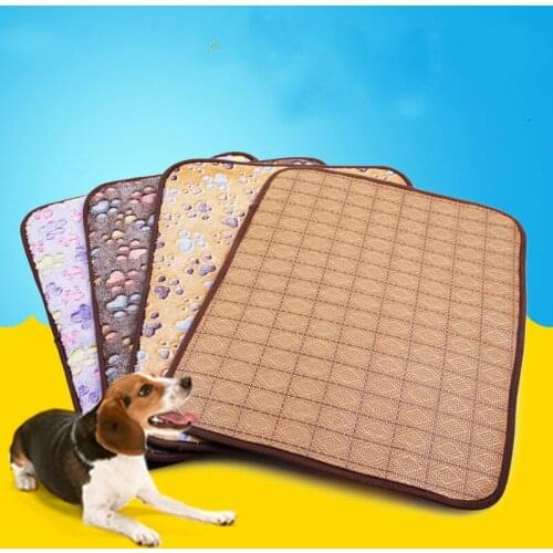 Dog Blanket Beds For Large Dogs Natural Bamboo Fiber All Seasons Breathable Two Sided Antibiosis Summer Heart Pet Bed Mats