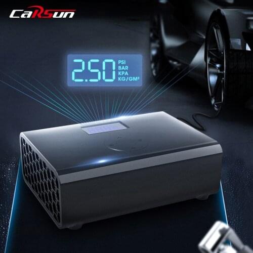 Carsun Portable Air Compressor Inflatable Pump 12V Car Air Pump with LED light Digital Car Tire Inflator For Motorcycle Bicycle