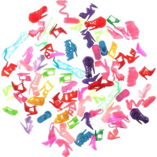 40 Pairs/set Outfit Dress Little Girl Heels Sandals for Barbie Dolls Fashion Lovely Doll Shoes