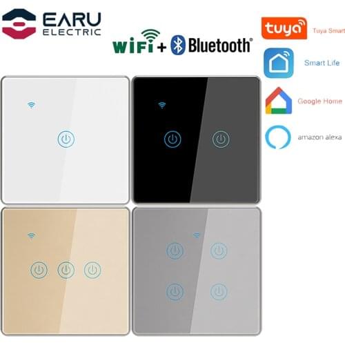 EU 1-4 Gang WiFi Bluetooth Smart Timer Touch The Aluminum Frame Switch Wall Light Switch Remote Control TUYA Smart Life Alexa