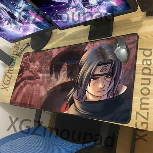XGZ Custom Extra Large Mouse Pad Black Lock Edge Cartoon Sasuke Office Computer Desk Mat Rubber Stripe Non-slip Xxl