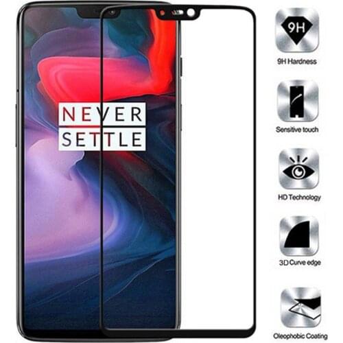 Tempered Glass For OnePlus 6 A6003 Full screen Cover Screen Protector Film For OnePlus6 One plus 6 1+6 6.28" Full Cover