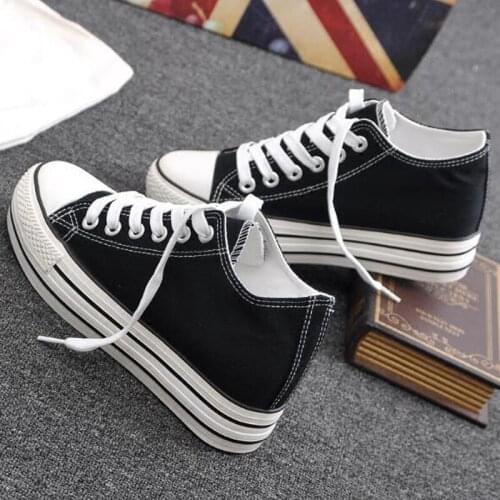 Hight Quality Women Vulcanize Casual Shoes Comfortable Flats Shoes Women Canvas Shoes wedges platform Shoes Sneakers yui8