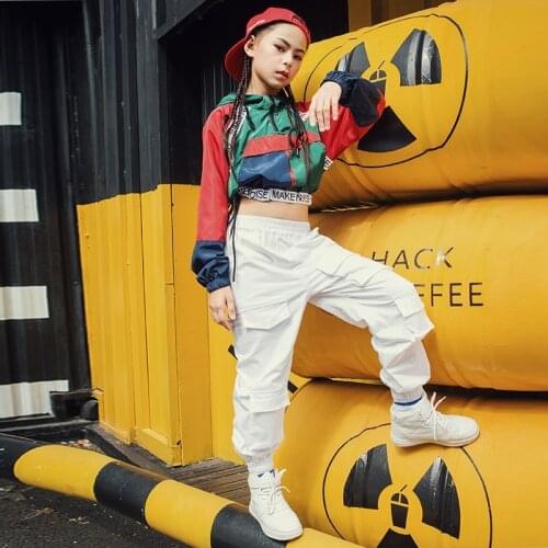 Girls Jazz Dance Set Girls Street Dance Set Outcrop Jacket Children Hip-Hop Costume Long Sleeve Autumn Tide