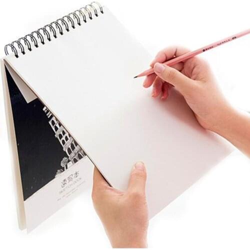 1pcs Fashion Creative A4 Skecth Book Retro Tower Blank Notebook Daily Memos Plan Notepad Practical Office School Supplies