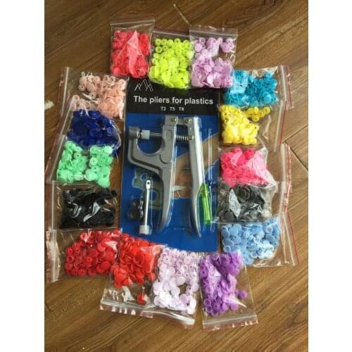 200sets 12.5mm KAM Plastic Snap Button T5 Quilt Cover Sheet Baby Cloth Snap button fasterner + Snap Plier