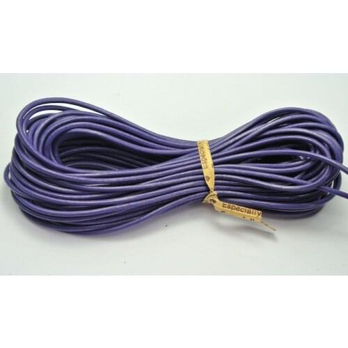 32.8 feet purple Round Real Leather Jewelry Cord 2mm
