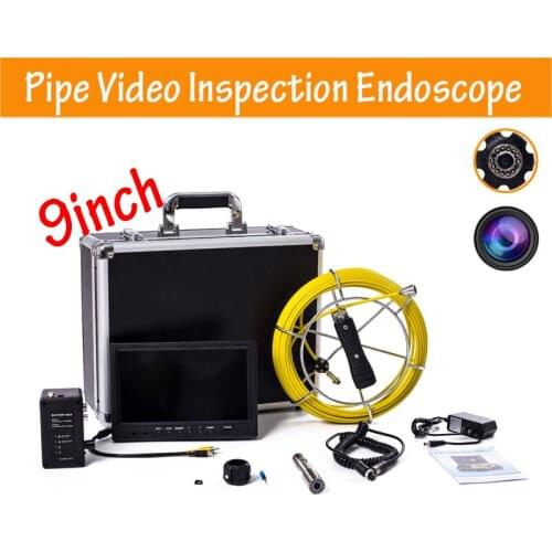 9inch Color TFT LCD Screen 23mm HD COMS 1000TVL Camera Head Industrial Pipe Video Inspection Endoscope Camera System 20m Cable
