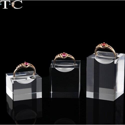 Acrylic Ring Display Frame Transparent Jewelry Display Props Wear Ring Seat Display Stand for Storage