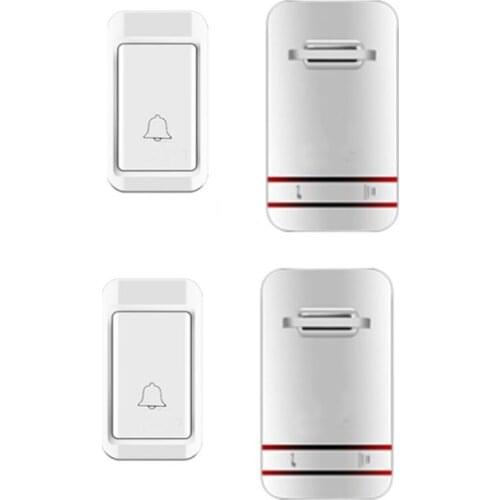 New bell sets 2TX 2RX free of battery wireless door bell set by 110-220V wireless doorbell ip44 120M work door chime door ring