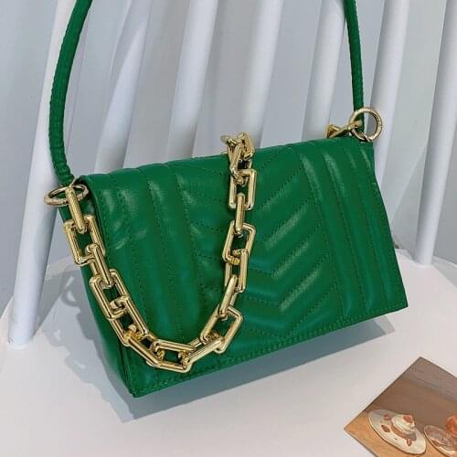 Brand Designer Handbags Woamn High Quality Pu Leather Shoulder Bags Female Luxury Crossbody Bag Golden Chain Flap Messenger Sac