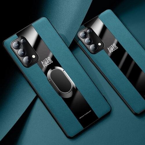 Luxury Ring Leather Phone Case For OPPO Find X2 X3 Pro X3 Lite Neo Reno 4 5 Pro Plus A55 Cover Case For OPPO Realme GT Neo Coque