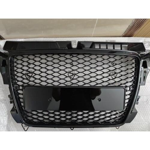 For RS3 Style Front Sport Hex Mesh Honeycomb Hood Grill Gloss Black for Audi A3/S3 8P 2009 2010 2011 2012 2013