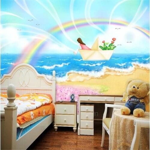 Fantasy childrens room cartoon wallpapers background wall princess room mural 3d stereoscopic wallpaper