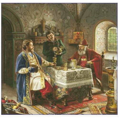 Guests From Afar, Get Together High Definition Embroidery Needlework 14CT Unprinted Cross Stitch Kits DIY Arts Handmade Decor