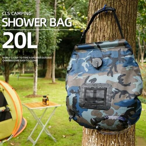 20L Solar Shower Bag Camouflage Portable Camping Outdoor Travel Sun Shower Bag Shower Bag Summer Beach Climbing Fishing Hiking