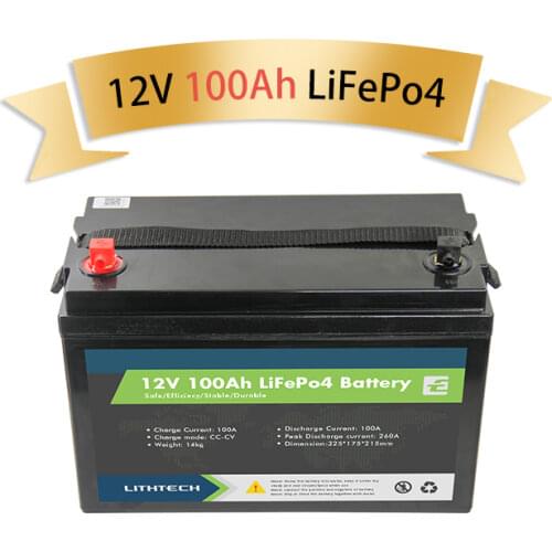 Lithtech Lifepo4 BMS Lithium Battery Pack 12v 24V 48v 100ah 120ah 150ah 200ah 300ah Lifepo4 Lithium Ion Battery 12v