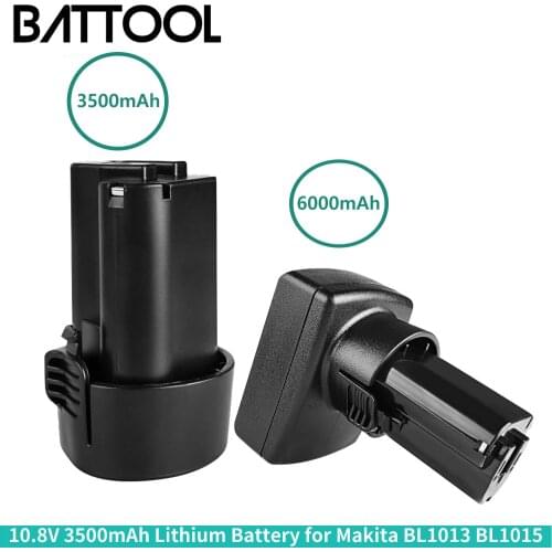 BATTOOL For Makita BL1013/BL1014/BL1015 Li-Ion 10.8V 6000mah 2PC For Makita 194550-6 194551-4 195332-9 BL1013 UH200D TW100DWE