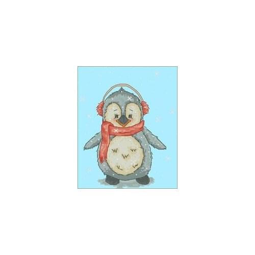 Luca-S B1044 Penguin in the Snow-Lori (female) Counted Cross Stitch 11CT 14CT 18CT Cross Stitch Kits Embroidery Needlework Sets