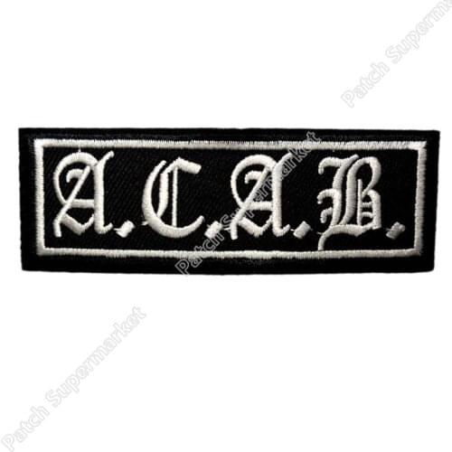 Small lot ACAB Old English Ultras Biker Metal Rock Punk retro sew applique iron on patch Biker Vest Patch embroidery