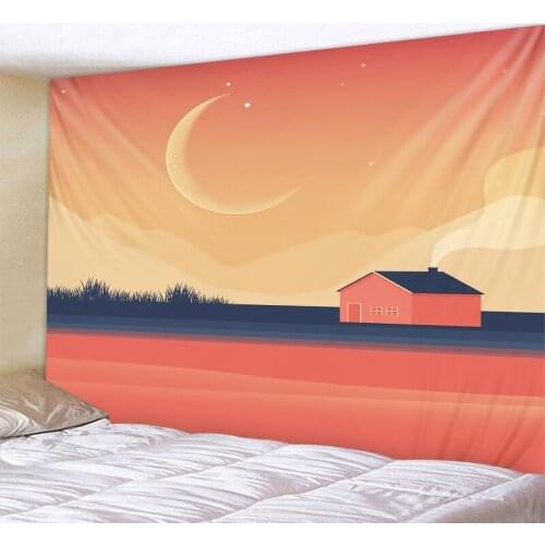 Morandi color illustration tapestry bohemian background dormitory wall hanging sun moon ins home decoration bedroom tapestry