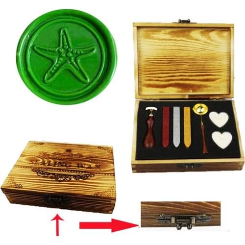 Starfish Wax Seal Stamp Set Vintage Classical Wax Stamp Kit for Cards Envelopes Invitations Wine Packages
