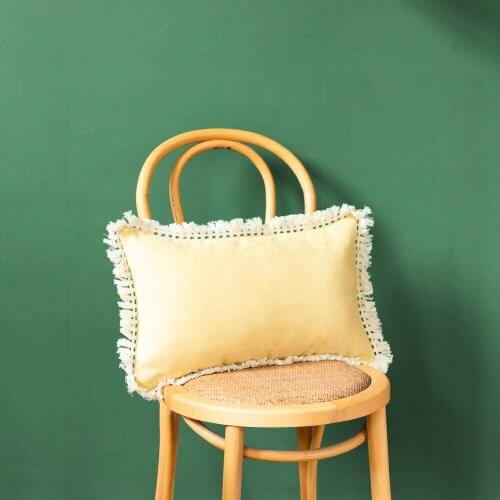 Solid Linen Throw Pillow Covers for Couch Sofa Bed Pillow Cases with Tassels Boho Cushion Covers Same Color Tablecloth Set