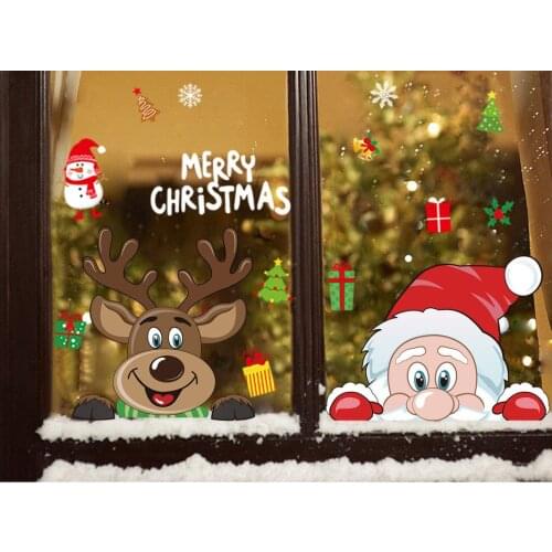 Window Glass Festival Wall Decals Santa Murals New Year Christmas Decorations for Home Decor p2020 Merry Christmas Wall Stickers