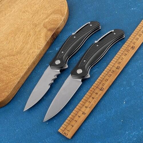 Portable folding knife 8Cr13mov titanium alloy handle kitchen knife EDC life-saving tool outdoor camping tactical knife