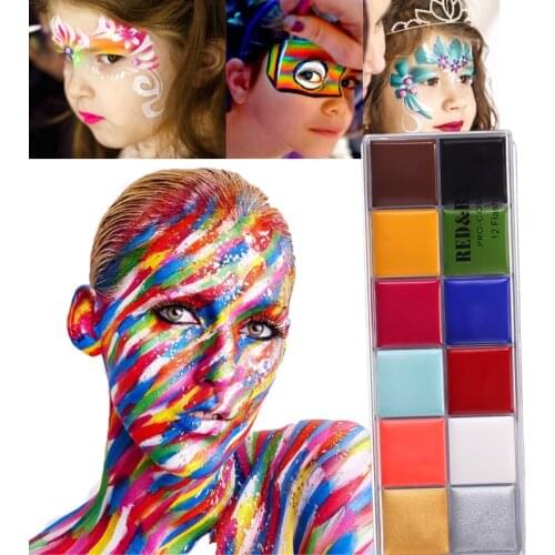 R&B 12 color non-toxic face body art painting body painting oil painting tattoo makeup cosmetics drama clown makeup face Hallowe